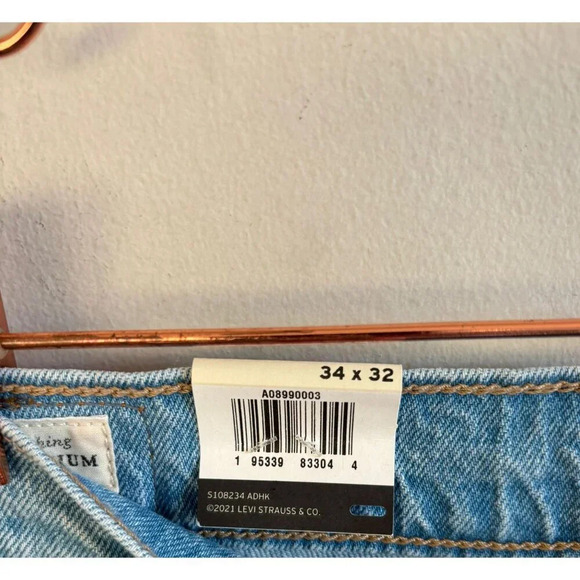 Levi's Premium 702 Mens High Flare Jeans Ultra High Rise Slim Fit Denim Sz 34x32 - Picture 10 of 12